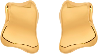 OSCAR DE LA RENTA SCULPTED METAL CLIP-ON EARRINGS