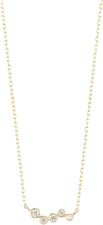 MATEO NEW YORK MINI DIAMOND BEZEL WAVE DIAMOND NECKLACE, YELLOW