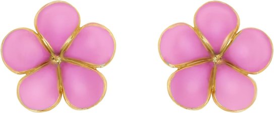 OSCAR DE LA RENTA ENAMEL FLOWER STUD EARRINGS