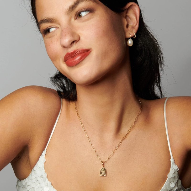 ANNOUSHKA BAROQUE PEARL DROP EARRINGS, 18CT YELLOW GOLD