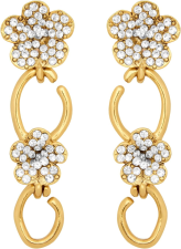 OSCAR DE LA RENTA CRYSTAL FLOWER O DROP EARRINGS