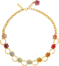 OSCAR DE LA RENTA CRYSTAL FLOWER O CHAIN-LINK NECKLACE
