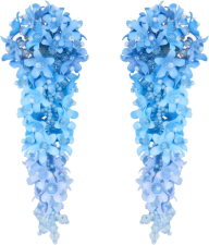 OSCAR DE LA RENTA CASCADING FLOWER CLIP-ON EARRINGS