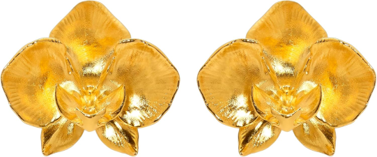 OSCAR DE LA RENTA ORCHID CLIP-ON EARRINGS
