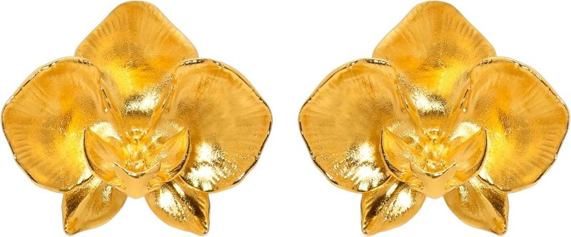 OSCAR DE LA RENTA ORCHID CLIP-ON EARRINGS
