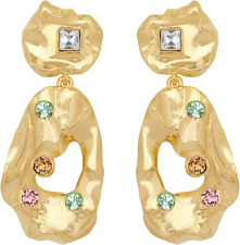 OSCAR DE LA RENTA TEXTURED METAL DROP EARRINGS