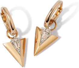 ANNOUSHKA FLIGHT 18CT YELLOW GOLD DIAMOND ARROW HOOP EARRINGS