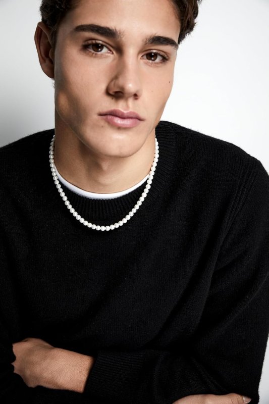 MATEO NEW YORK 14KT MEN'S 6MM STRAND OF PEARLS