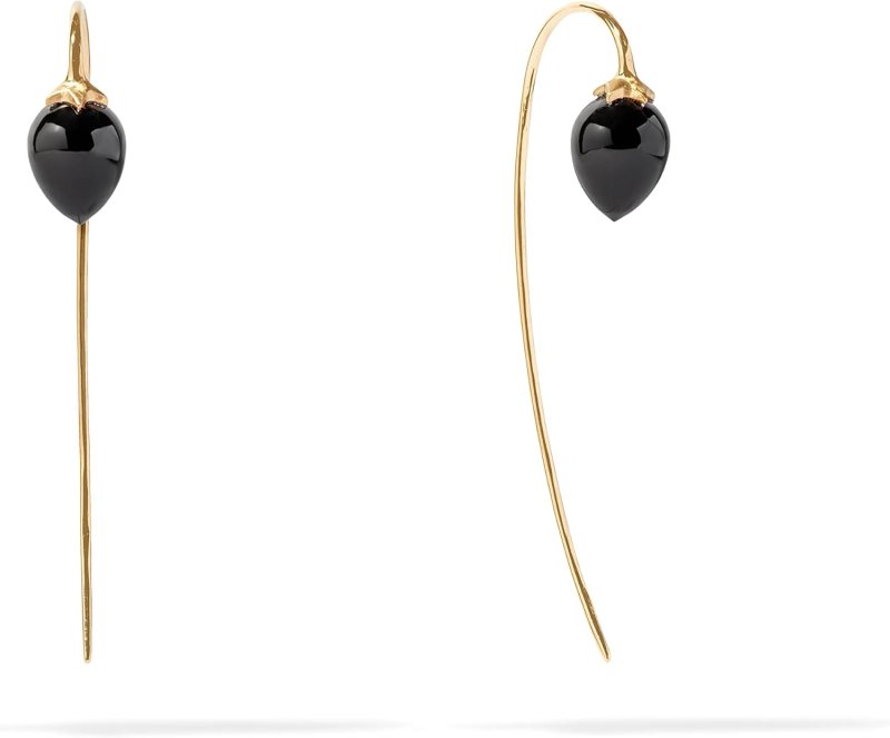 ANNOUSHKA ONYX FRENCH HOOK EARRINGS