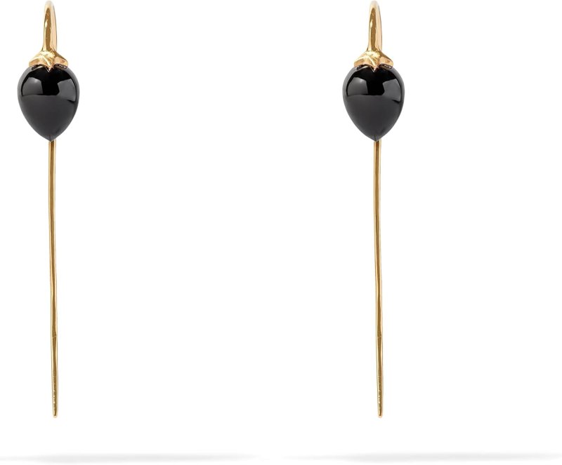 ANNOUSHKA ONYX FRENCH HOOK EARRINGS