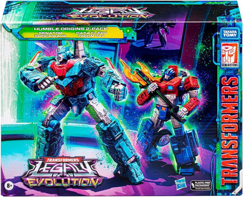 TRANSFORMERS LEGACY EVOLUTION VOYAGER SHOCKWAVE & DELUXE ORION PAX FIGURES 2-PACK FOR KIDS 8+