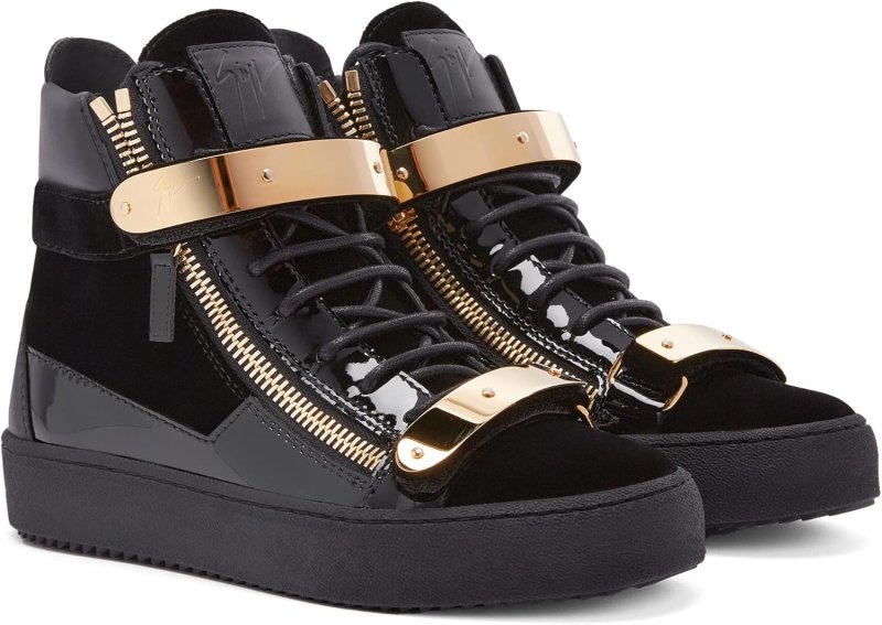 GIUSEPPE ZANOTTI 9 BLACK WOMEN'S HIGH-TOP SNEAKERS