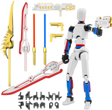 T13 ACTION FIGURE ASSEMBLED MULTI-COLORED TITAN 13 SET DUMMY LASER SABER 3D PRINTED T 13 LUCKY ROBO NOVA 13 ACTION FIGURES FIGURA DE ACCIóN T13 WHITE BLUE RED