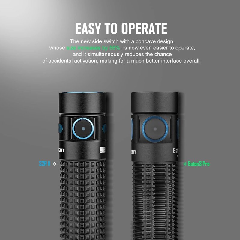 OLIGHT BATON3 PRO 1500 LUMENS EDC RECHARGEABLE FLASHLIGHTS WITH MCC3 L-SHAPE STAND HIGH PERFORMANCE LED LIGHT FOR CAMPING AND EMERGENCY COOL WHITE LIGHT 5700~6700K