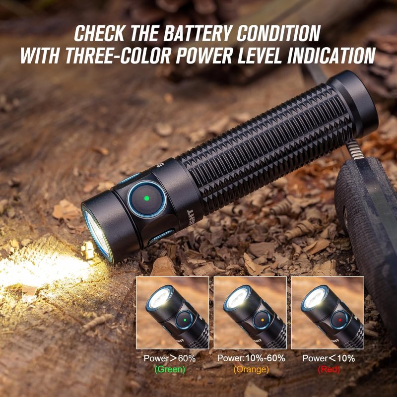 OLIGHT BATON3 PRO 1500 LUMENS EDC RECHARGEABLE FLASHLIGHTS WITH MCC3 L-SHAPE STAND HIGH PERFORMANCE LED LIGHT FOR CAMPING AND EMERGENCY COOL WHITE LIGHT 5700~6700K
