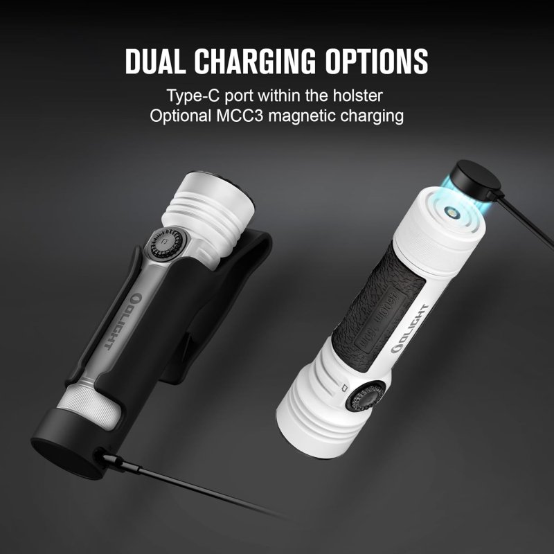 OLIGHT SEEKER 4 PRO RECHARGEABLE FLASHLIGHTS 4600 LUMENS HIGH POWERFUL BRIGHT LIGHT USB C HOLSTER WATERPROOF IPX8 EMERGENCIES CAMPING SEARCHING WHITE