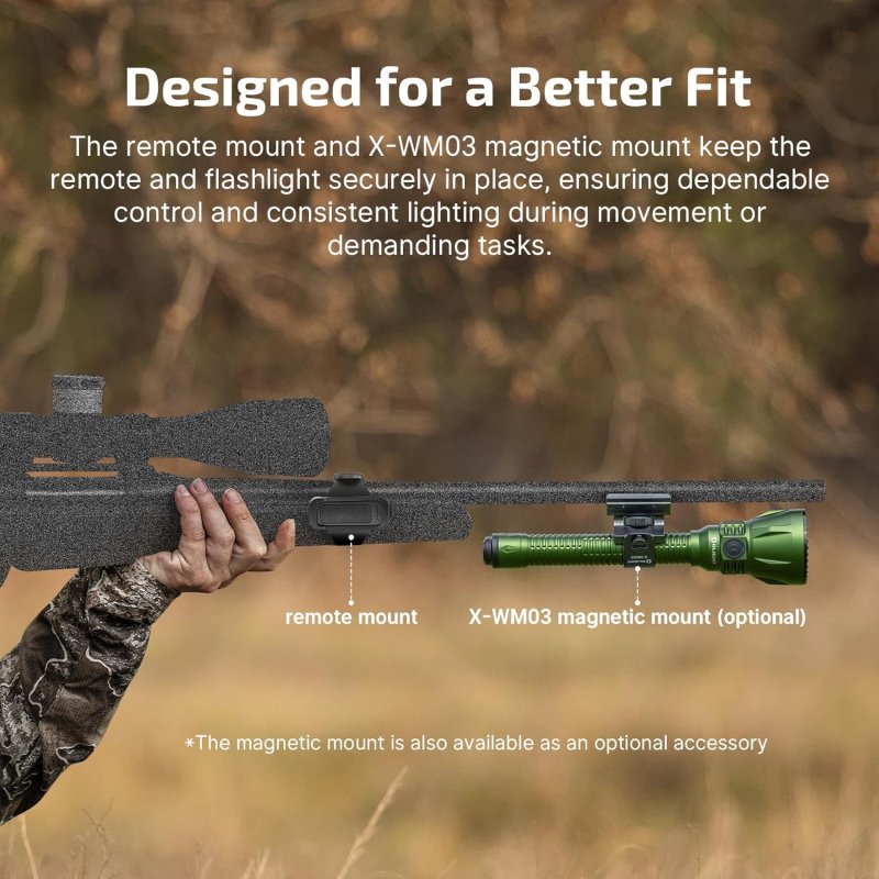 OLIGHT JAVELOT TURBO 2 1800 LUMEN RECHARGEABLE TACTICAL FLASHLIGHT LONG RANGE 4921FT THROW DUAL-SWITCH LED HUNTING LIGHT WIRELESS REMOTE CONTROL BATTERY PACK USB C CABLE OD GREEN