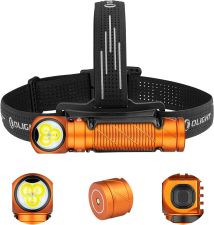 OLIGHT PERUN 3 RECHARGEABLE HEADLAMP FLASHLIGHT 3000 LUMENS LED HEADLIGHT RED LIGHT WATERPROOF HEAD LAMP HEADBAND OUTDOOR CAMPING HIKING WORKING ORANGE