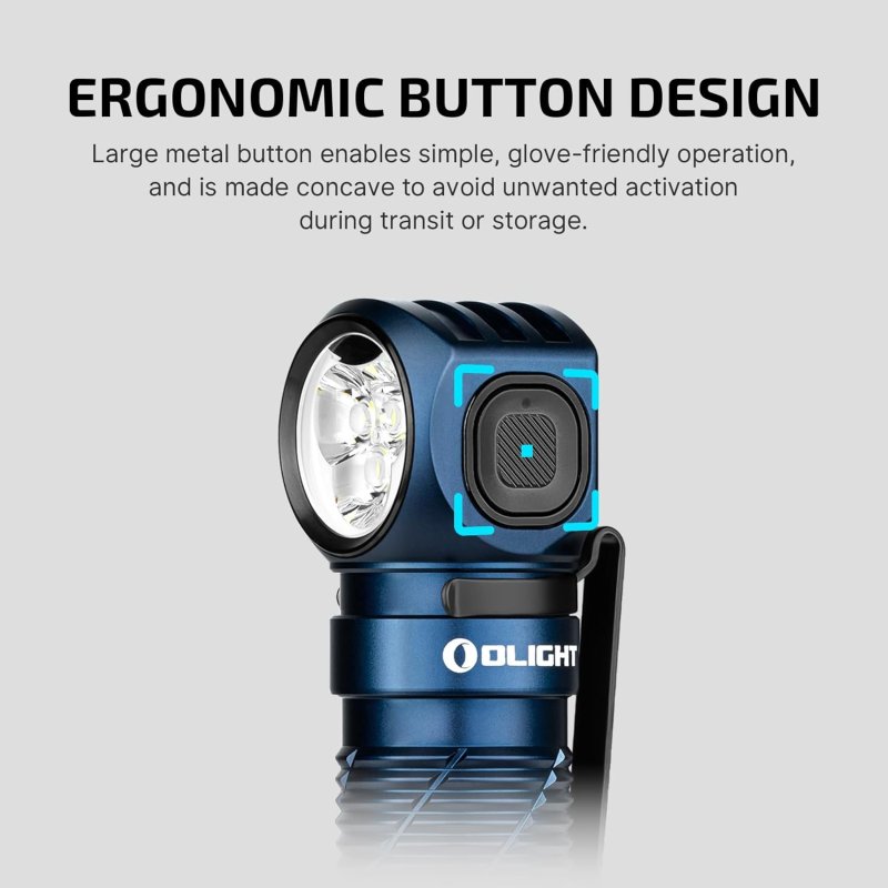 OLIGHT PERUN 3 RECHARGEABLE HEADLAMP FLASHLIGHT 3000 LUMENS LED HEADLIGHT RED LIGHT WATERPROOF HEAD LAMP HEADBAND OUTDOOR CAMPING HIKING WORKING MIDNIGHT BLUE