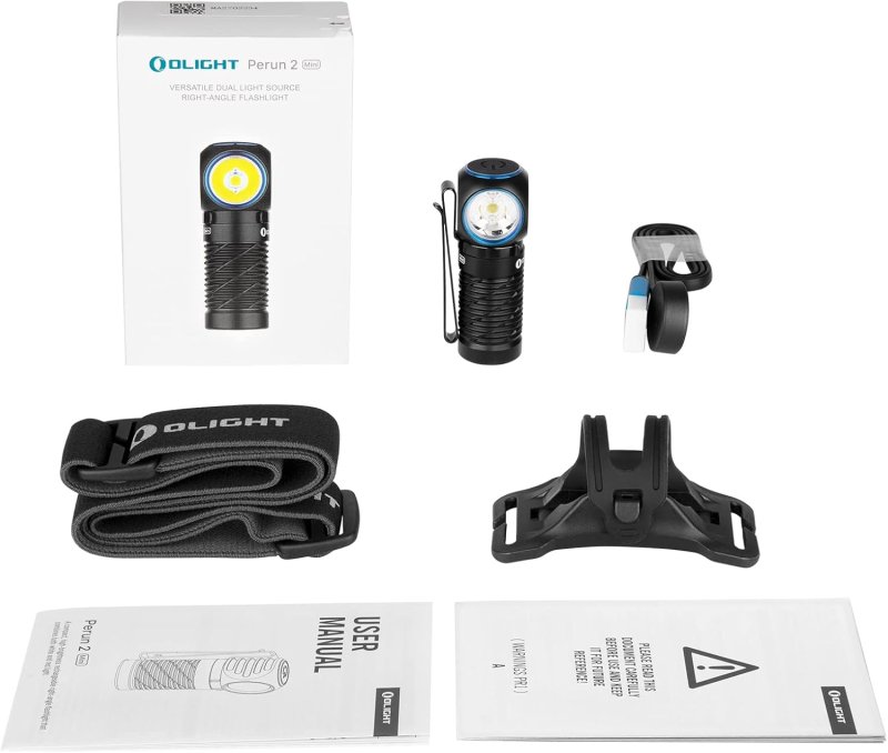 OLIGHT PERUN 2 MINI HEADLAMP 1100 LUMENS LED HEAD FLASHLIGHT RECHARGEABLE HEADLIGHT RED LIGHT OPTION IDEAL FOR WORK HIKING CAMPING CLIMBING BLACK COOL WHITE 5700-6700K