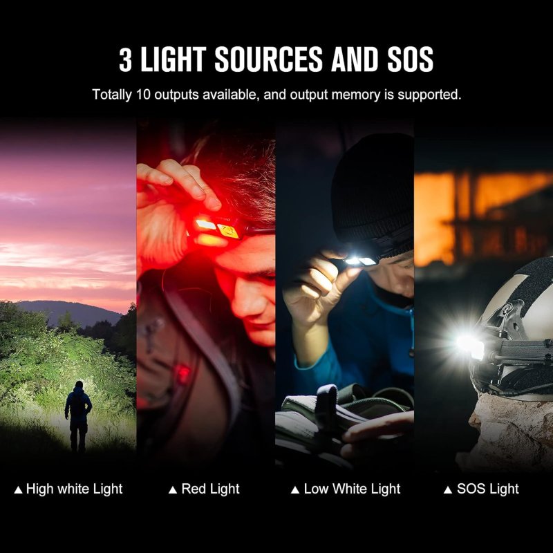 OLIGHT ARRAY 2S HEADLAMP 1000 LUMENS HAND WAVE CONTROL 4 MODES BRIGHT LED HEADLIGHT RED LIGHT RECHARGEABLE LIGHTWEIGHT HEAD FLASHLIGHTS FOR RUNNING WORKING CAMPING GEAR