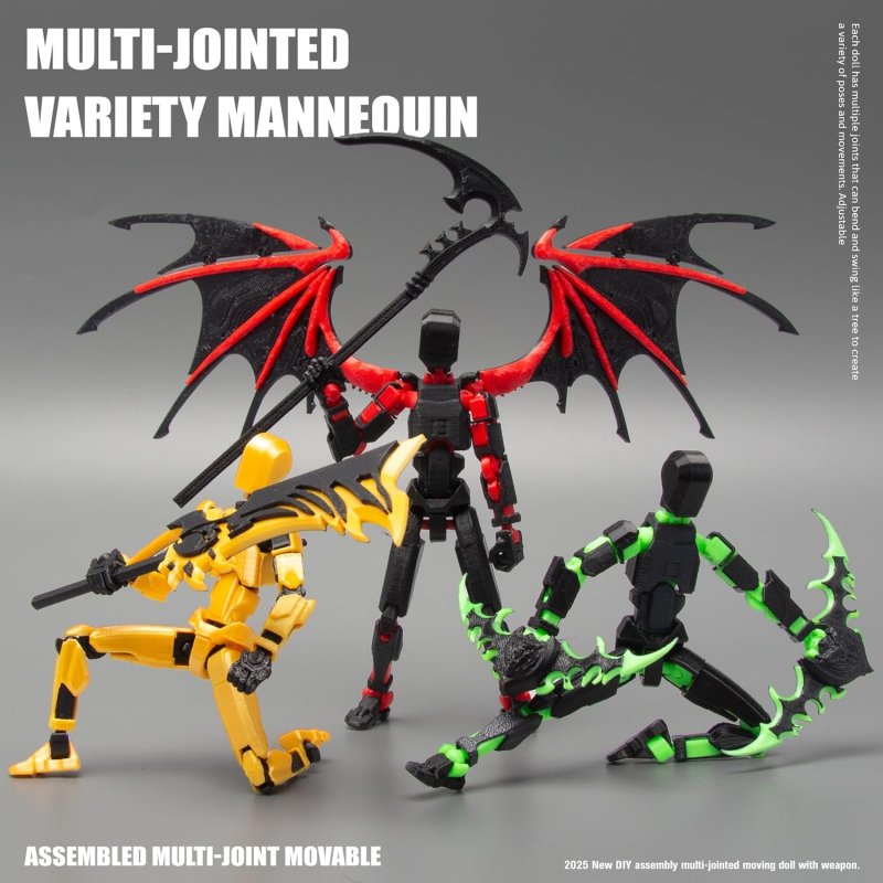 T13 ACTION FIGURE SET ASSEMBLY COMPLETED TITAN 13 ROBOT DUMMY 13 3D PRINTED ACTION FIGURE IDEAL COLLECTORS DESKTOP DECORATIONS RED