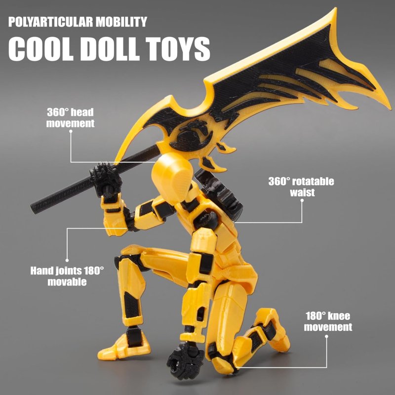 T13 ACTION FIGURE SET ASSEMBLY COMPLETED TITAN 13 ROBOT DUMMY 13 3D PRINTED ACTION FIGURE IDEAL COLLECTORS DESKTOP DECORATIONS RED