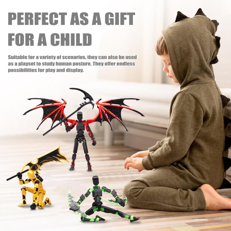 T13 ACTION FIGURE SET ASSEMBLY COMPLETED TITAN 13 ROBOT DUMMY 13 3D PRINTED ACTION FIGURE IDEAL COLLECTORS DESKTOP DECORATIONS RED