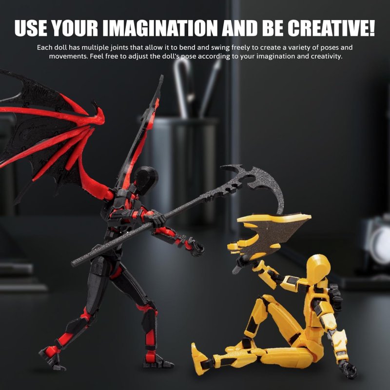 T13 ACTION FIGURE SET ASSEMBLY COMPLETED TITAN 13 ROBOT DUMMY 13 3D PRINTED ACTION FIGURE IDEAL COLLECTORS DESKTOP DECORATIONS RED