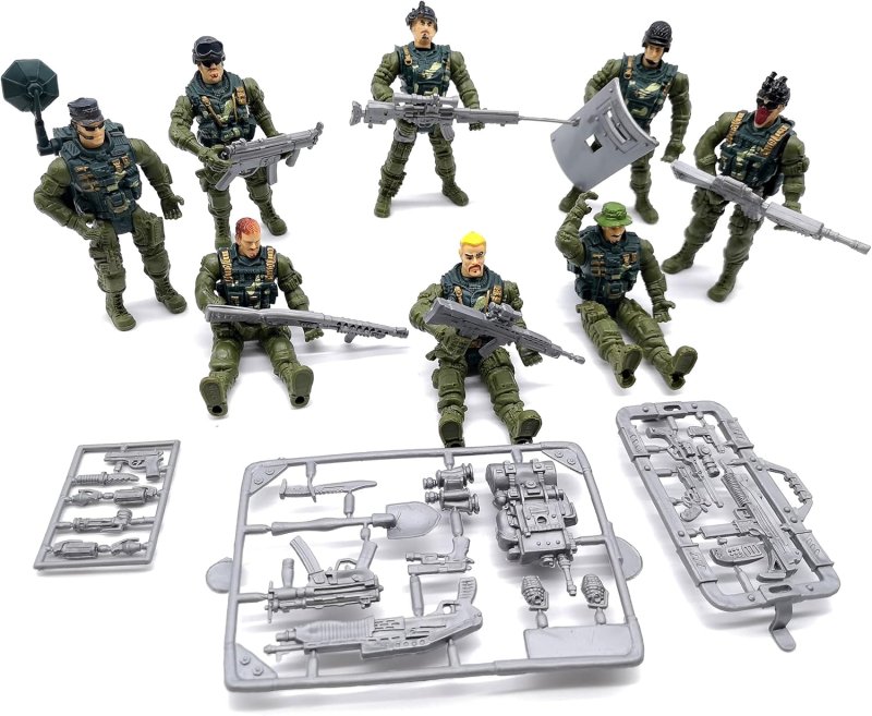 GUAISHOU ARMY MEN SOLDIERS TOYS 8 PACK MILITARY ACTION FIGURES REALISTIC ACCESSORIES SET