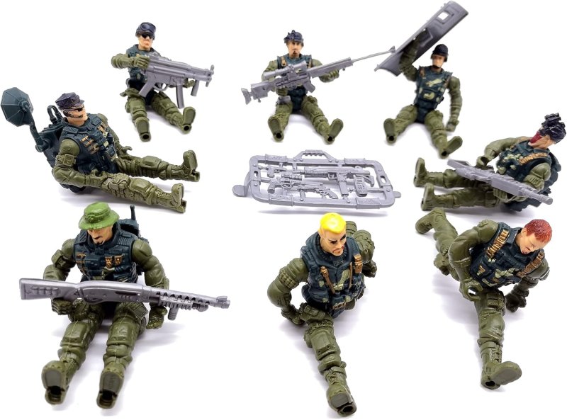 GUAISHOU ARMY MEN SOLDIERS TOYS 8 PACK MILITARY ACTION FIGURES REALISTIC ACCESSORIES SET