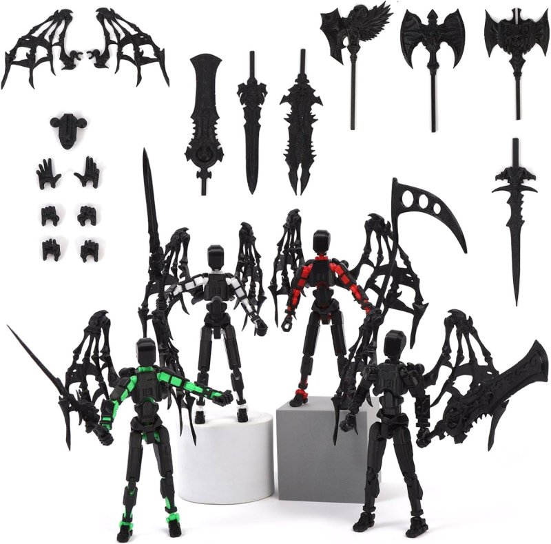 T13 ACTION FIGURE ASSEMBLY COMPLETED TITAN 13 3D PRINTED MULTI-JOINTED MOVABLE 5.54-INCH ROBOT DUMMY13 LUCKY 13 ACTION FIGURES 4PCS COLOR(A+B+C+D)