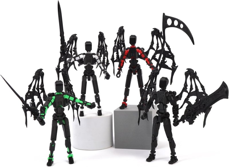 T13 ACTION FIGURE ASSEMBLY COMPLETED TITAN 13 3D PRINTED MULTI-JOINTED MOVABLE 5.54-INCH ROBOT DUMMY13 LUCKY 13 ACTION FIGURES 4PCS COLOR(A+B+C+D)