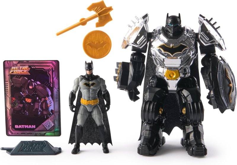 METAL FORCE BATMAN ACTION FIGURE 6-INCH WITH 4-INCH MINI FIGURE BUILT-IN BLASTER ARMOR SUIT SUPER HERO KIDS TOYS BOYS GIRLS AGES 4+