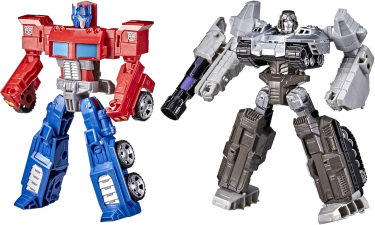 TRANSFORMERS TOYS HEROES VILLAINS OPTIMUS PRIME MEGATRON 2-PACK ACTION FIGURES FOR KIDS 6+ 7-INCH
