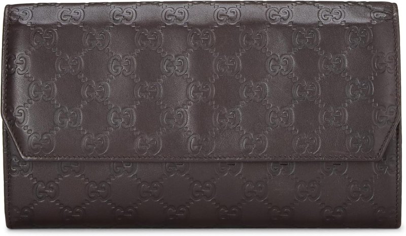 GUCCI PRE-LOVED BROWN GUCCISSIMA TRAVEL WALLET, BROWN