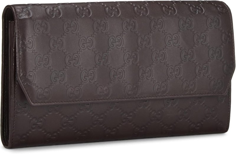 GUCCI PRE-LOVED BROWN GUCCISSIMA TRAVEL WALLET, BROWN