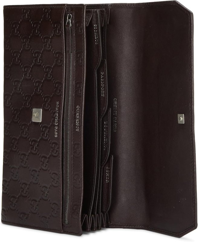 GUCCI PRE-LOVED BROWN GUCCISSIMA TRAVEL WALLET, BROWN