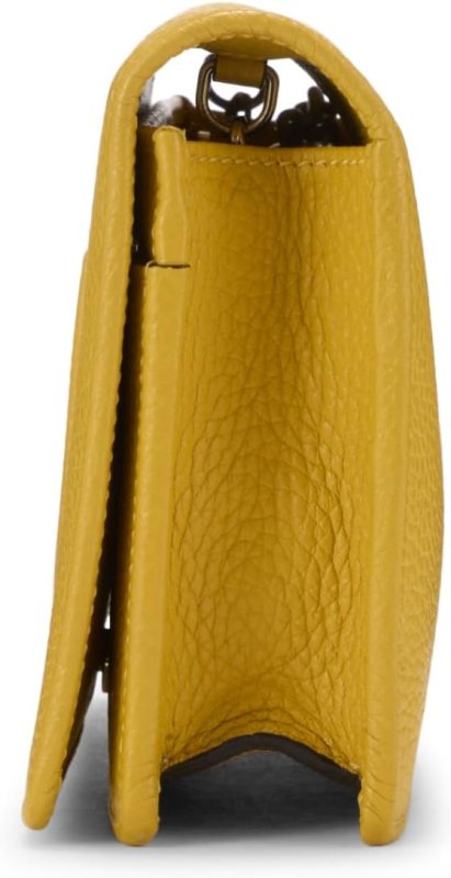 GUCCI PRE-LOVED YELLOW LEATHER SOHO WALLET ON CHAIN (WOC), YELLOW
