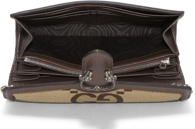 GUCCI PRE-LOVED JUMBO ORIGINAL GG CANVAS DIONYSUS WALLET ON CHAIN (WOC), BROWN