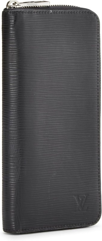 LOUIS VUITTON PRE-LOVED BLACK EPI ZIPPY VERTICAL WALLET, BLACK