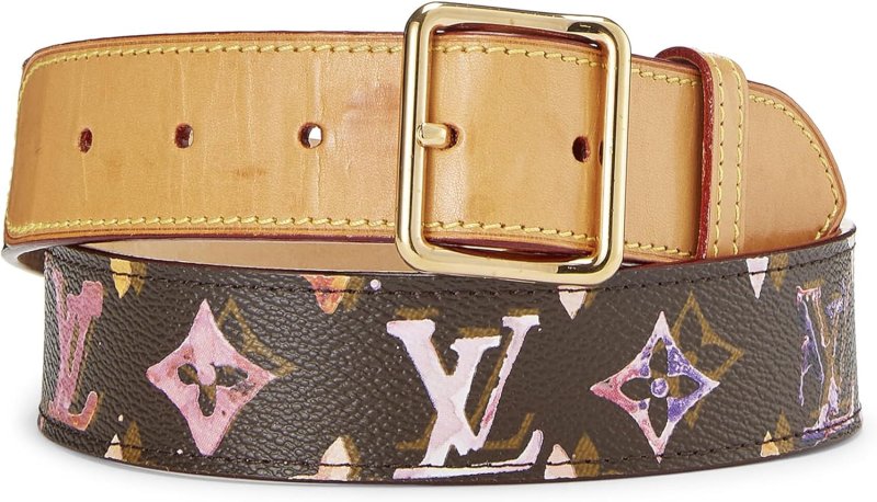 LOUIS VUITTON PRE-LOVED RICHARD PRINCE X LOUIS VUITTON MONOGRAM WATERCOLOR CEINTURE BELT, BROWN
