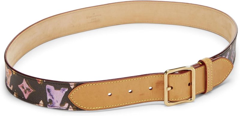 LOUIS VUITTON PRE-LOVED RICHARD PRINCE X LOUIS VUITTON MONOGRAM WATERCOLOR CEINTURE BELT, BROWN