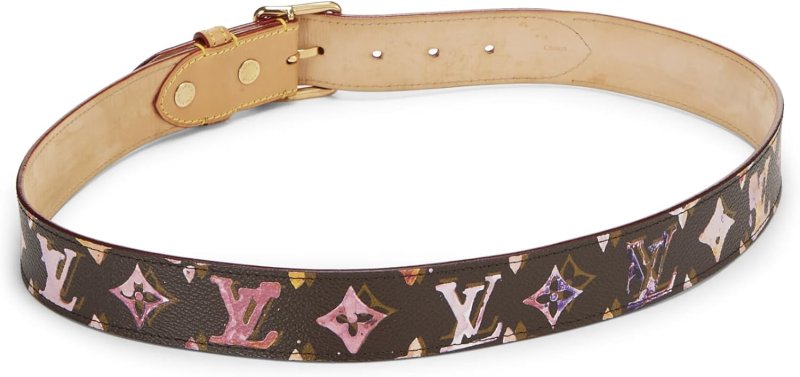 LOUIS VUITTON PRE-LOVED RICHARD PRINCE X LOUIS VUITTON MONOGRAM WATERCOLOR CEINTURE BELT, BROWN