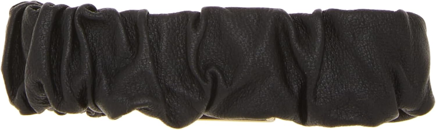 CHANEL PRE-LOVED BLACK LAMBSKIN 'CC' HAIR TIE, BLUE