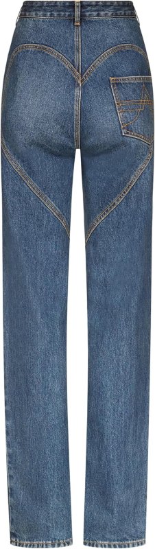 AREA CRYSTAL BUTTON STUDDED SLIT JEAN