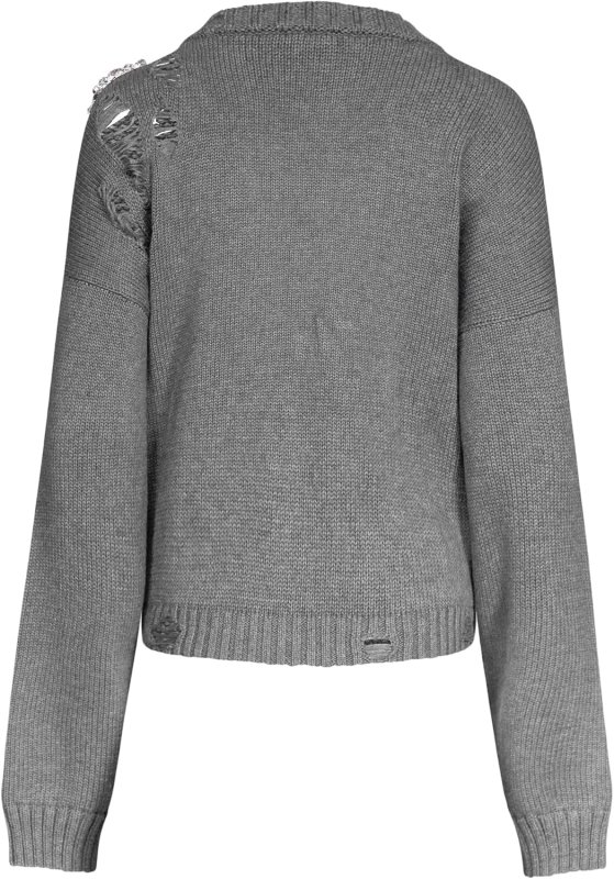 AREA DISTRESSED CRYSTAL CARDIGAN