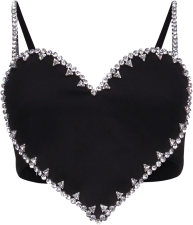 AREA CRYSTAL TRIM HEART TOP