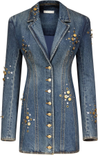AREA CRYSTAL BUTTON STUDDED BLAZER DRESS