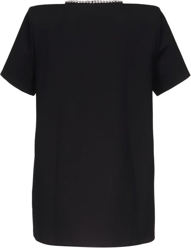 AREA CRYSTAL BOW V-NECK T-SHIRT DRESS